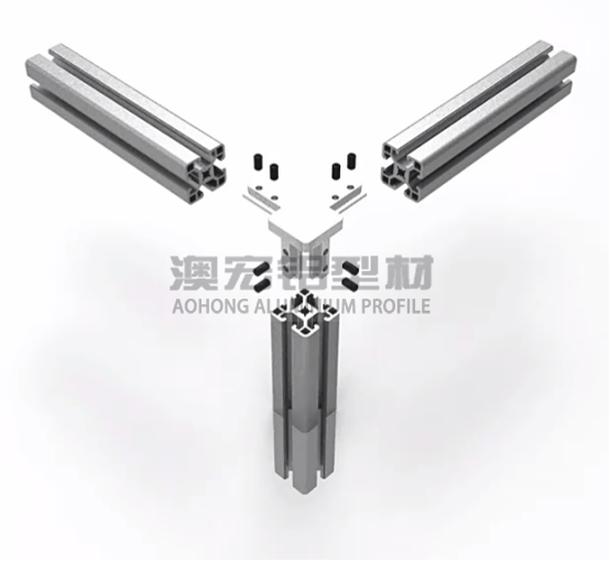 鋁型材配件 使用在正方形型材，30鋁型材或40鋁型材框架中，兩根橫向型材減去30、40mm，立柱減去一定的厚度距離，搭配頂絲擰緊固定。<br />
	<p>
		        澳宏鋁業(yè)是鋁型材廠家，專注鋁型材定制，其鋁型材型號和鋁型材配件齊全，想了解更多鋁型材連接方式，歡迎電詢：13381909160。
	</p>
	<p>
		<br />
	</p>
	<p>
		<br />
	</p>
	<p>
		<br />
	</p>
<div style=